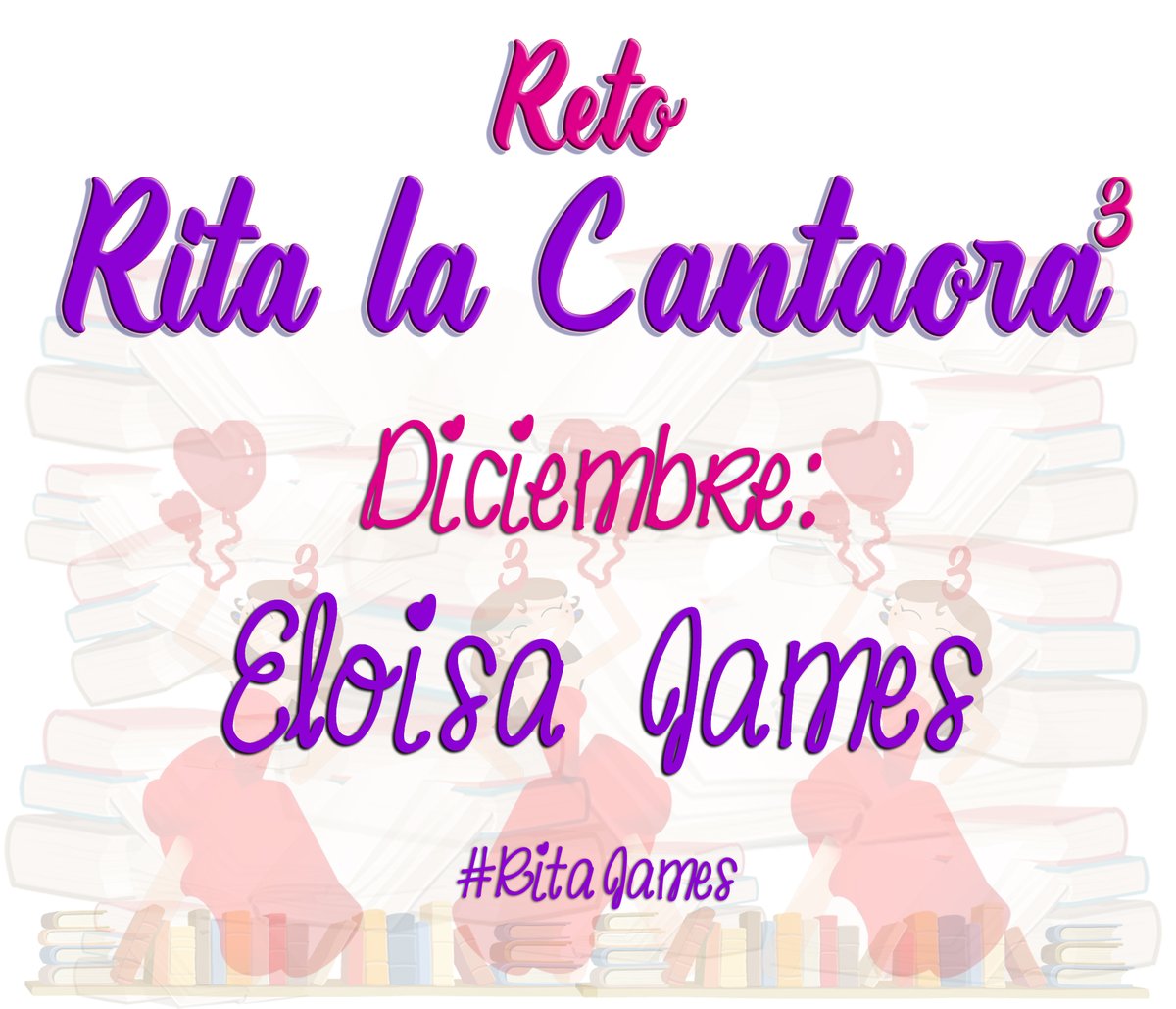 Ya llega diciembre, con sus polvorones y sus fiestecitas
y con la última autora de nuestro Reto Rita! 😭😭😭
#EloisaJames y su #RitaJames nos acompañarán el último mes de #RetoRita3. Nos acompañáis vosotras también? 💃💃@Alejand152631 @VeroRinconin 
🌟alacamaconunlibro.blogspot.com/2019/11/reto-r…