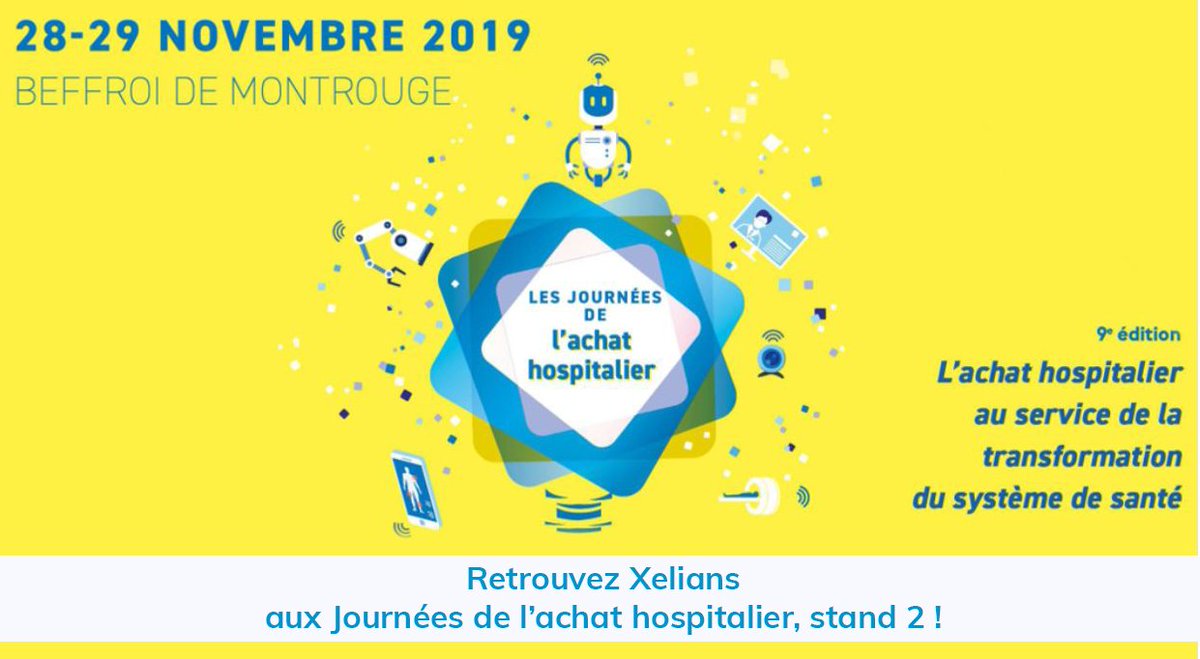 cd_doc's tweet image. Rendez-vous aujourd'hui et demain sur le stand 2 de Xelians aux Journées de l'Achat Hospitalier du @Resah_fr  au Beffroi de Montrouge !
