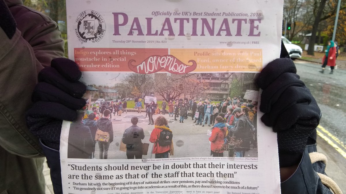 ucuatdurham's tweet photo. "Students should never be in doubt that their interests are the same as the staff that teach them" ❤️

Great headline in the Durham @PalatinateUK student paper.

#UCUStrikesBack https://t.co/lv5UoQPNmN