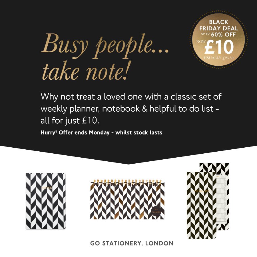 BLACK FRIDAY SALE!

gostationery.net/collections/gi…

Up to 60% off our brand new stationery bundles! The perfect gift this close to Christmas!