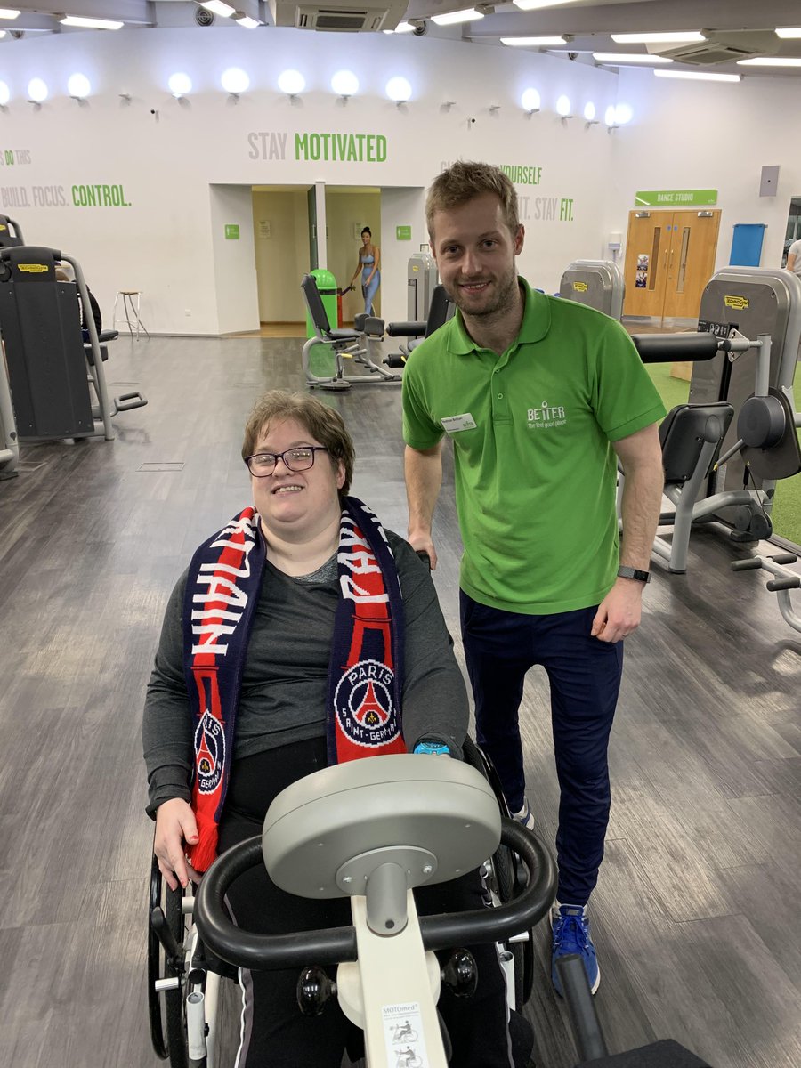 We would like to say a HUGE well done to Sarah Purbrick who cycled all the way to Paris on our MOTOmed. Today we rewarded Sarah's efforts with her favourite teams colours. <a href="/PSG_inside/">Paris Saint-Germain</a> <a href="/Better_UK/">Better</a> <a href="/ChampionsLeague/">UEFA Champions League</a>