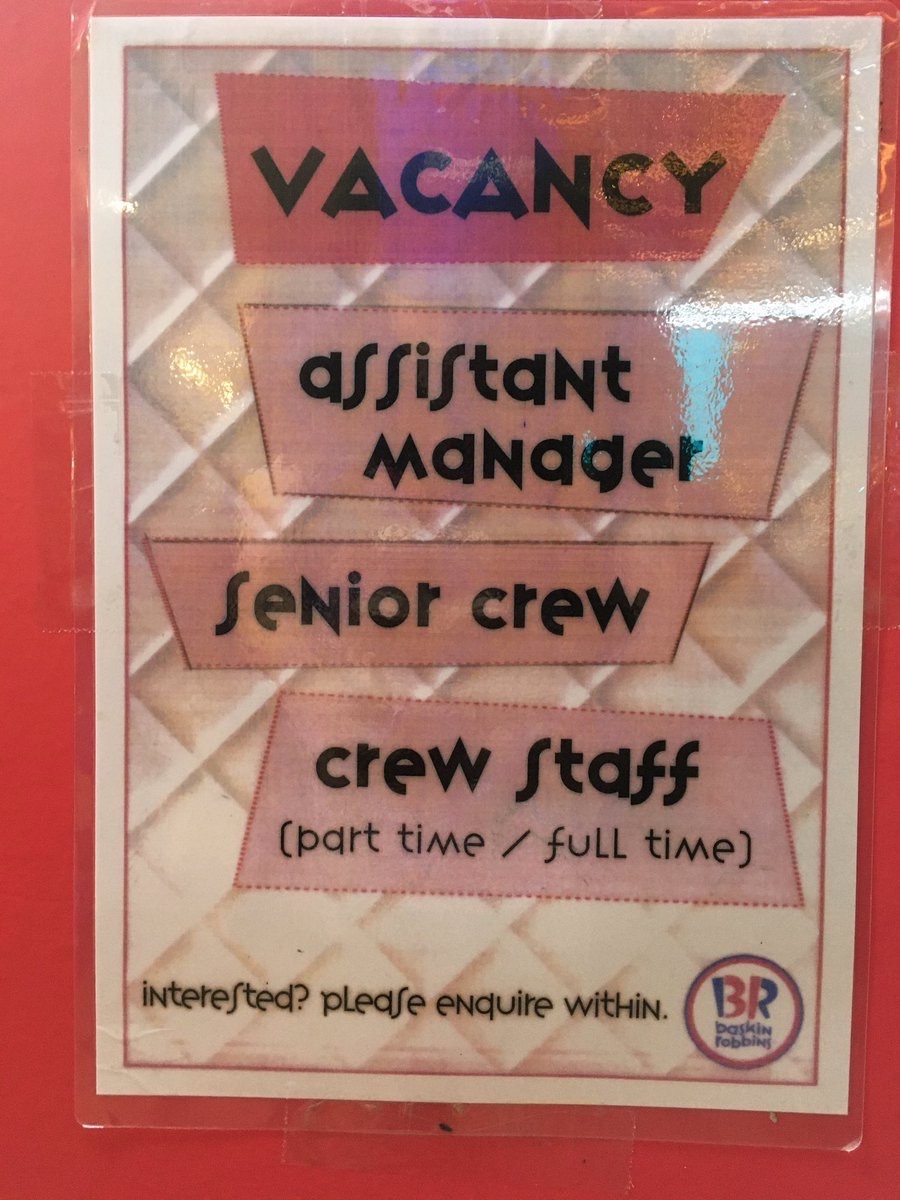 Cyberjaya Info On Twitter Part Timer Needed Urgently At Baskin Robbins For Any Details Please Contact 60 18 372 7732 Hussein Rt Syaafiqes Https T Co Prqhmtq0c6