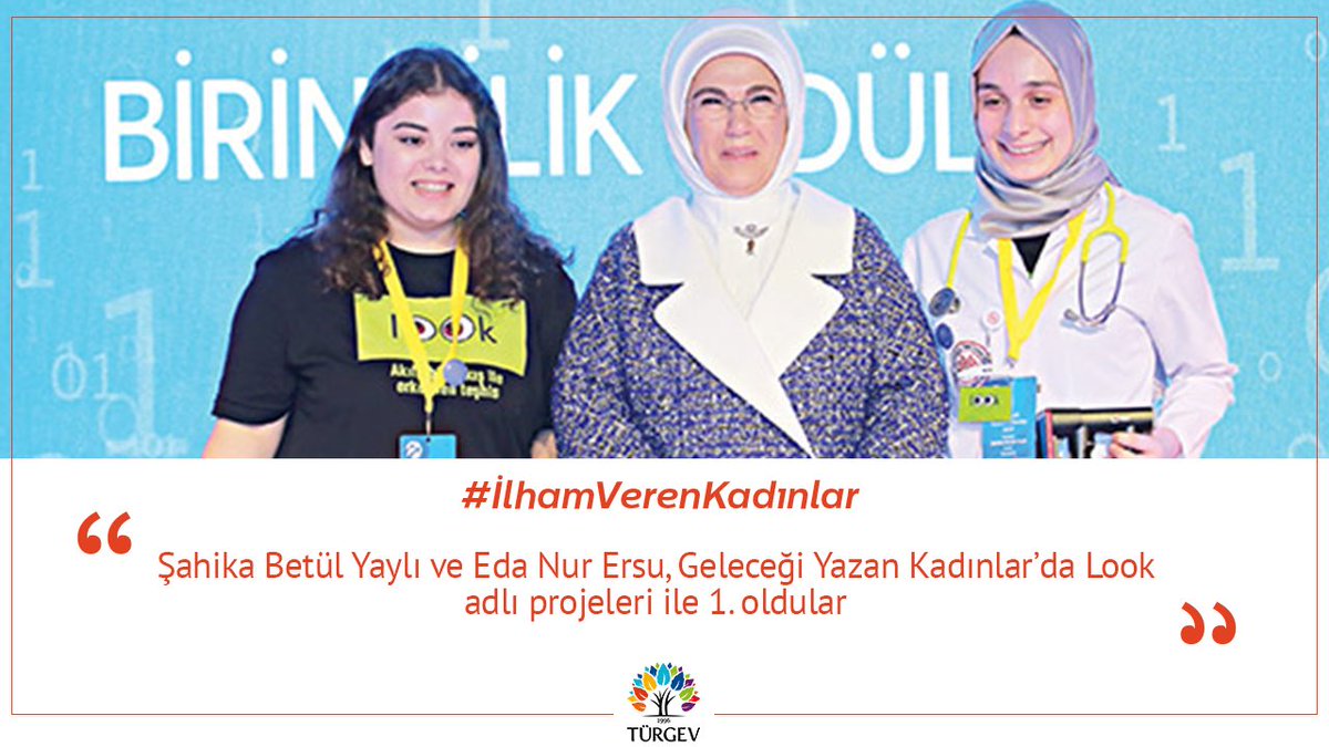Geleceği Yazan Kadınlar yarışmasında 1. olan Şahika Betül Yaylı ve Eda Nur Ersu’nun Look projesi; retinayı görüntüleme yeteneğine sahip telefona entegre edilen merceklerden elde edilen görüntülerle diyabetik retinopati hastalığını tespit ediyor. #İlhamVerenKadınlar
