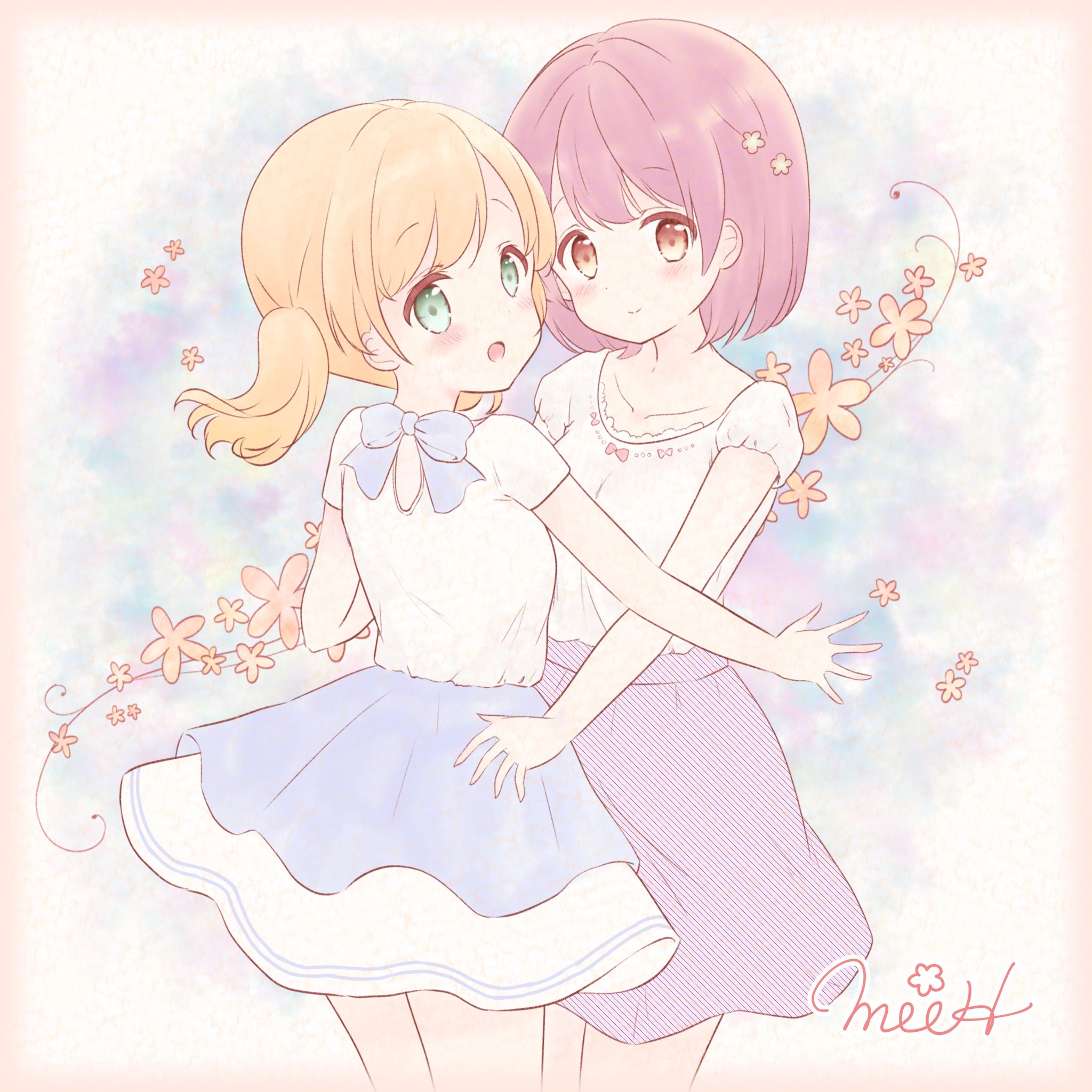 花宮みぃ イラスト お花と女の子 Illustration Girls With Flowers