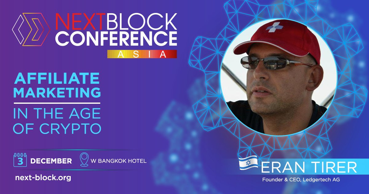 👏We welcome Eran Tirer, CEO and Co-Founder of <a href="/insurledger/">ledgertech</a>, a Swiss-based InsurTech on board of NEXT BLOCK ASIA 2.0! 
📈Prior to founding Ledgertech, Eran was an <a href="/IBM/">IBM</a> executive.
He has a lot of experience to share!
Join now to listen to his presentation: NEXT-BLOCK.ORG