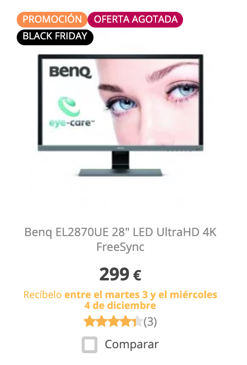 OscarSenen's tweet photo. @pccomponentes SÚPER OFERTA Black Friday! Hace dos semanas 250€, Oferta Black Friday 299€!! #BlackFridayScam https://t.co/eHjNya6BNq