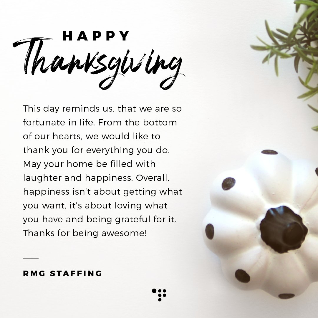 At this time of Thanksgiving celebration, our thoughts turn gratefully to you with warm appreciation. Our best wishes for a Happy Thanksgiving. 🍂🦃🍁🙏