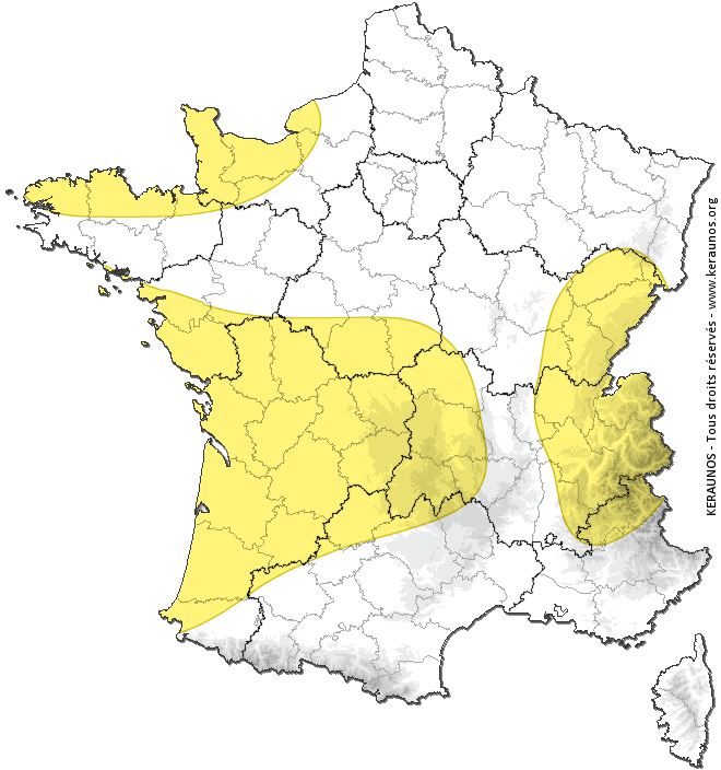 ChasingLive's tweet image. ⚠ Ce jeudi : Maussade avec un faible risque orageux @KeraunosObs keraunos.org/previsions/pre…