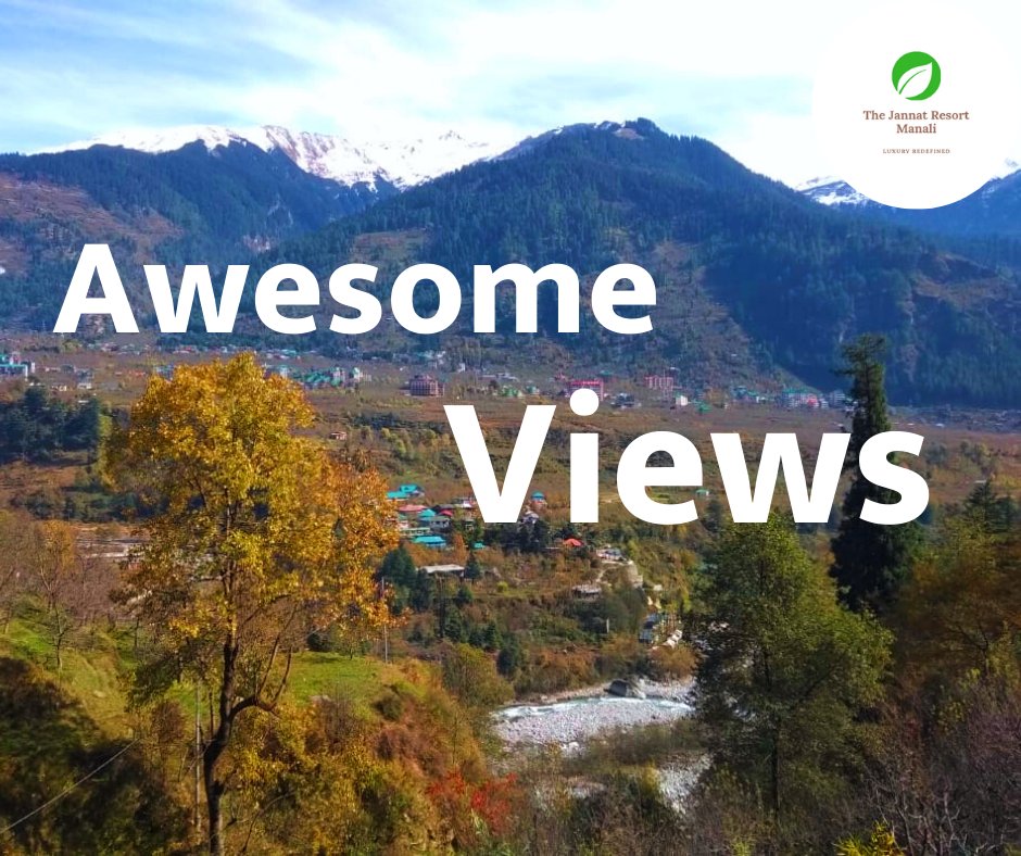 ResortJannat's tweet image. Awesome views from our rooms. Imagine waking up to this scenery. These snowy mountains. Colorful trees. Beautiful River. It&apos;s a place worth visiting.

#rememberyourstayforlife #awesomescenery #delightfulmornings #awesomemanali #manali #himachal #bestservices #beautifulmoments