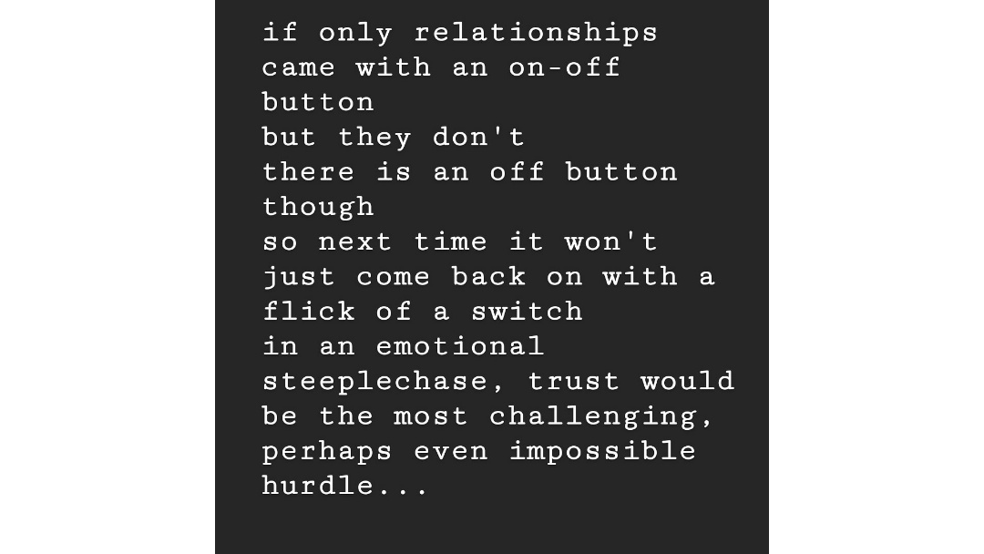 Householdwisdom's tweet image. Mid morning musings

Emotional hurt is a great leveller and teacher... It also makes you less naive and more wary... #relationshipthoughts #oncebittentwiceshy #wordsbyme #thursdaymusings
