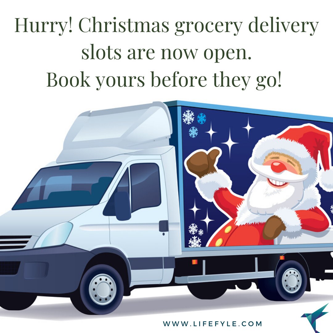 Most supermarkets are opening up their booking systems for deliveries over Christmas and New Year this week (if they haven't already)... And BOY, do they go fast.

So, get booked in now and make Christmas run a little more smoothly.

#lifeadmin #christmasplanning #todolist