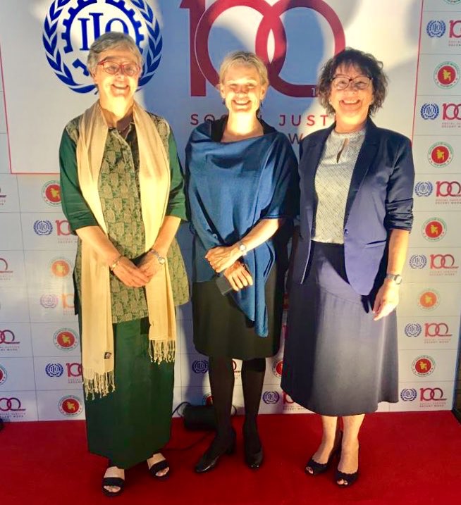 ”Universal and lasting peace can be established only if it is based upon social justice” As true today as it was in 1919, but we not there yet - and the work to leave noone behind must continue. #bangladesh celebrates #ILO100 today. @ilobangladesh @SwedeninBD @theglobaldeal