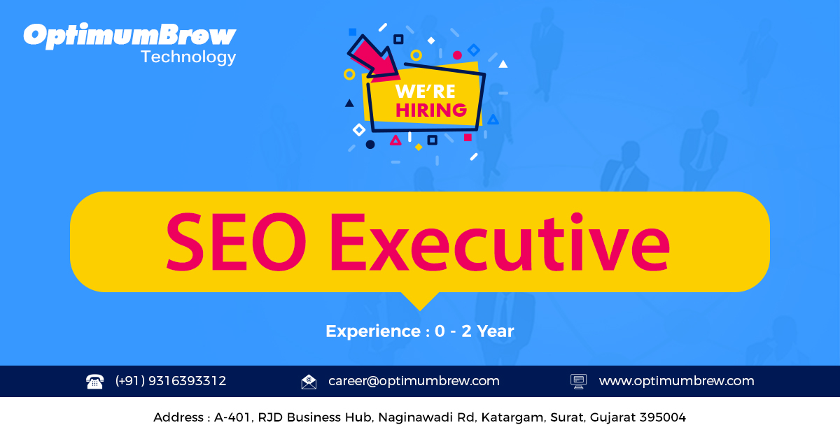 OptimumbrewLab's tweet image. 🙋Great Job opportunity for SEO Executive.
Please give reference to your friends or relative, if anyone looking for same.
Send Resume/CV at career@optimumbrew.com
#OptimumBrewTechnology
#SEOJob#SEOExecutive