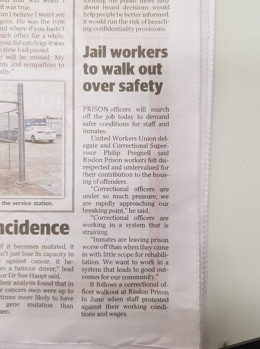 In the news today and why I need my union. Safety in my workplace is a real issue. #EnsuringIntegrity in the bin. 👏