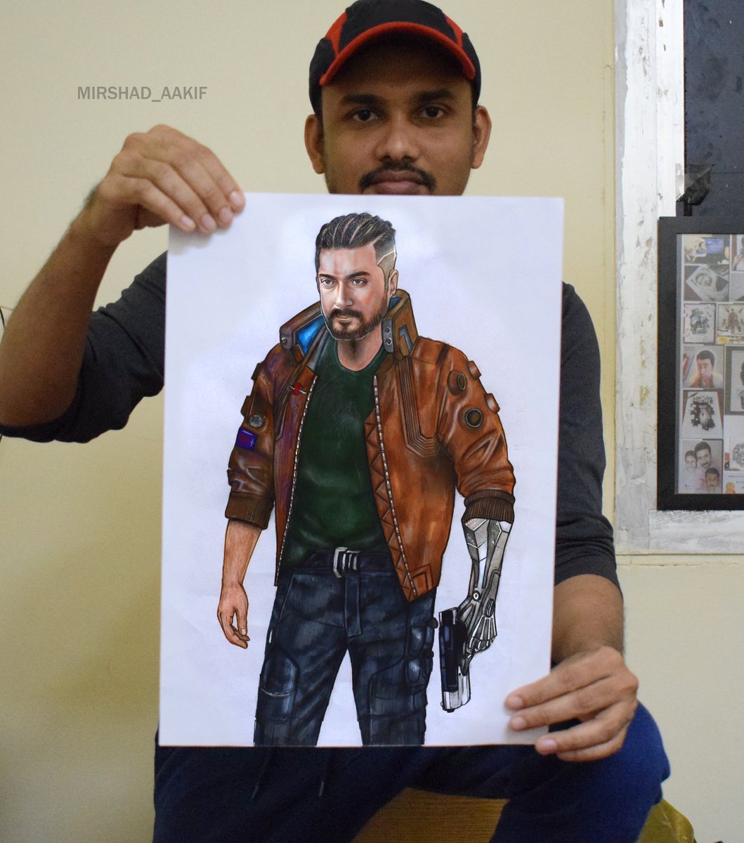 mirshad_aakif's tweet photo. A fictional character Drawing @Suriya_offl #suriya @rajsekarpandian 

Cyberpunk inspiration https://t.co/4hV8pEfbCG