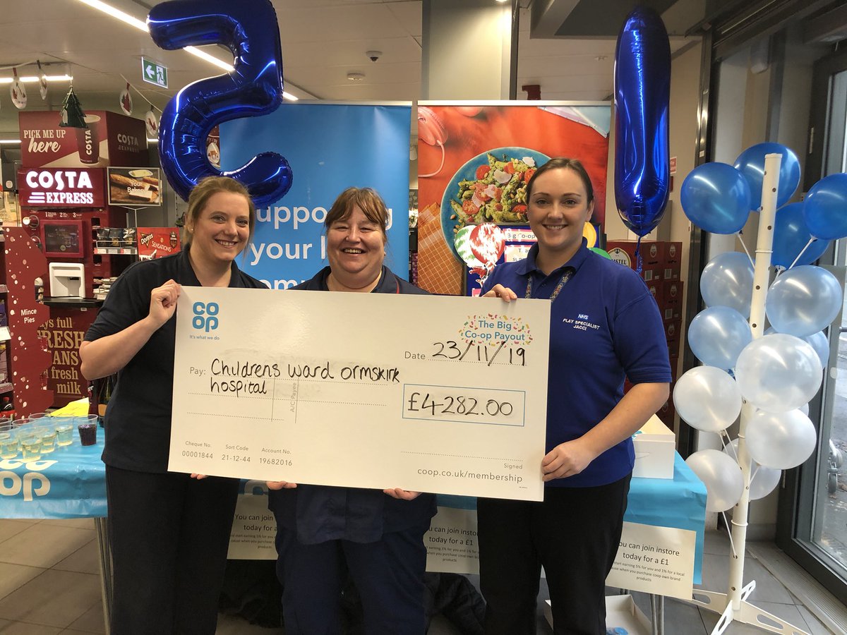 childrensODGH's tweet photo. Thank you to the co op for nominating the ward as one of your charity’s for the co op big pay out #coopuk https://t.co/Nzi8j2G90g