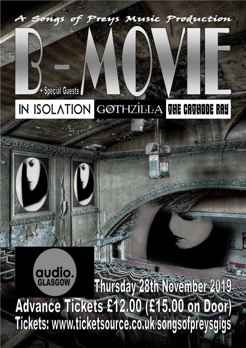 InIsolation's tweet photo. Tonight! We hit #Glasgow for the first time as part of our current U.K. tour, supporting the spectacular B-Movie.
#newwave #postpunk #retro #80s #goth #darkwave #undergroundalternative #eighties #gothic #2019tour #inisolation #gigsinscotland #newwaverevival #postpunkrevival https://t.co/ae8jTupUwd