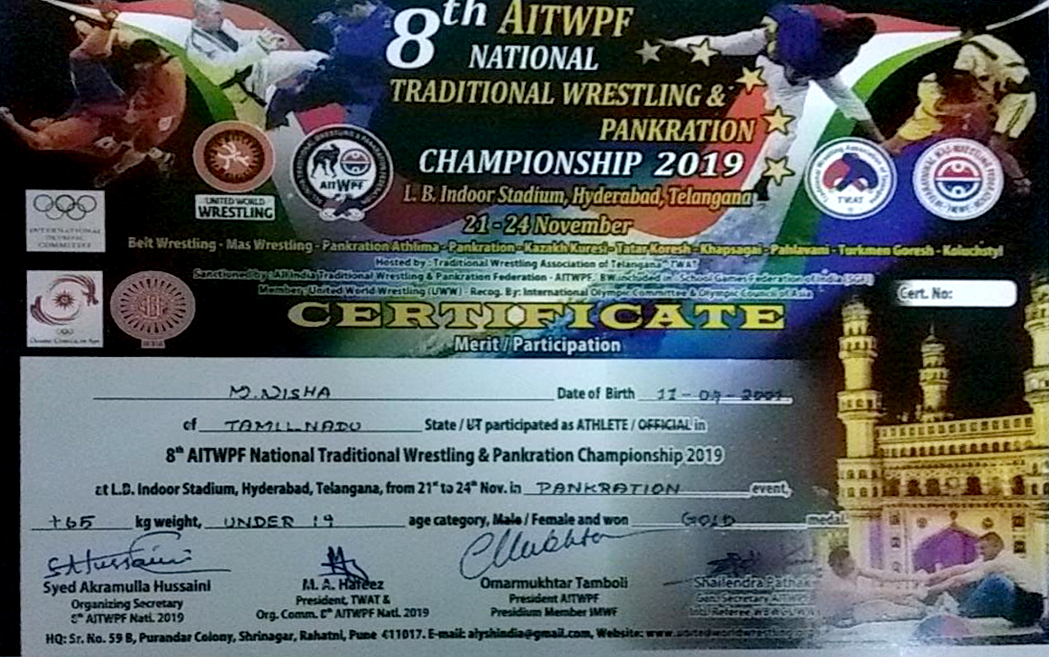 mahendra_edu's tweet photo. Congratulations to Ms. M. Nisha of #MIET for winning gold at the #AITWPF National Traditional Wrestling and Pankration Championship at Hyderabad.
She will represent India at the Asian #Wrestling Championship 2020 at Kazhzgasthan.
@pankrationbeltwrestlingindia https://t.co/b7ZxQtaCzP