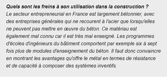 SCMF_Syndicat's tweet photo. [#INFO] Vu dans @Le_Moniteur > Pierre Engel, ingénieur, spécialiste de la réhabilitation en #acier, professeur à l' #ENSAPVS a répondu à 3 questions sur l'acier >>> #architecture #steel #construction #métallique https://t.co/iPSM1jzEyO