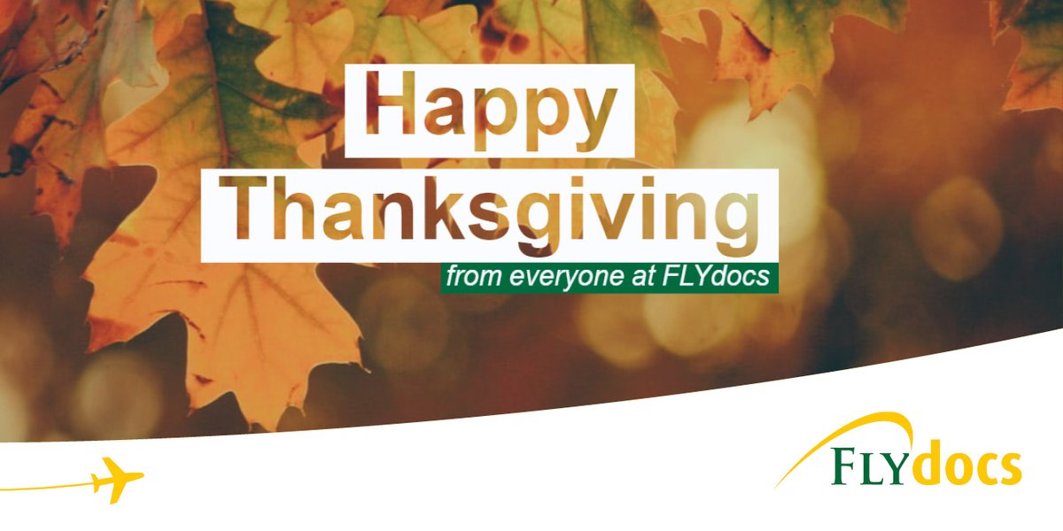 flydocs's tweet photo. Wishing all our clients, colleagues and friends a wonderful #Thanksgiving!
#flydocs https://t.co/Cr7B9dvo1w