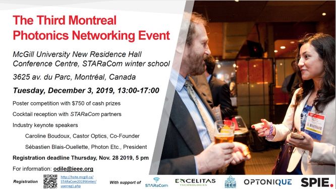 DatacomMcGill's tweet photo. Come and join us @mcgillu  to present your work and meet the people making Photonics happen in town.
#Optonique #Excelitas #IEEE #SPIE #Montreal https://t.co/AobxNf24Mm