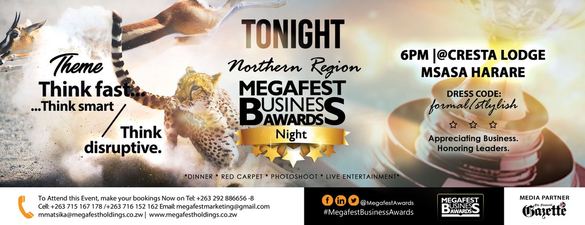 Megafest Awards (@megafestawards) on Twitter photo Northern Region #MegafestBusinessAwards Dinner tonight <a href="/CrestaHotels/">Cresta Hotels</a>!
Book now so you don't miss out!
#networking #redcarpert #awardshow #imagine #strive Northern Region #MegafestBusinessAwards Dinner tonight <a href="/CrestaHotels/">Cresta Hotels</a>!
Book now so you don't miss out!
#networking #redcarpert #awardshow #imagine #strive