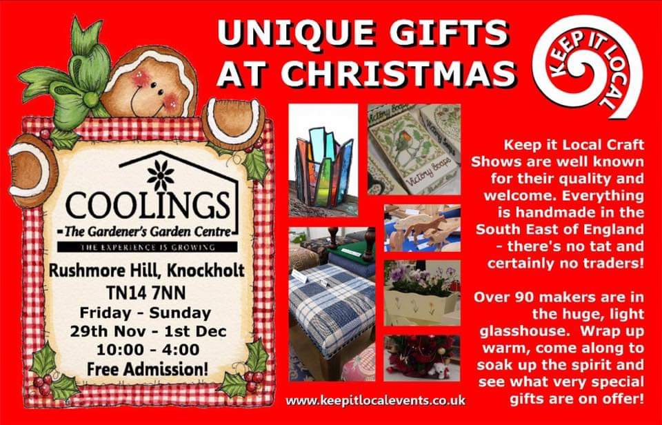 KeepLocalCraft's tweet photo. Not long now! #handmade #craftshow at @CoolingsGC TN14 7NN Fri 29th Nov - Sun 1st Dec #freeentry #freeparking open 10am till 4pm over 90 stalls of #giftideas #keepitlocal #orpington #bromley #sevenoaks #TunbridgeWells https://t.co/mpf8rv3net