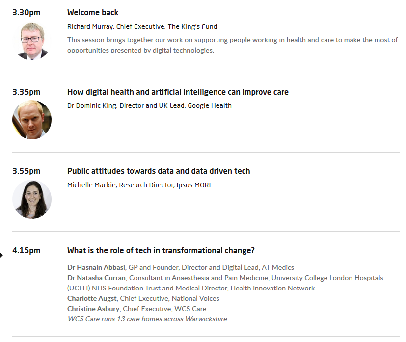 ATMedics's tweet photo. If you are at @TheKingsFund #KFAnnual2019 conference today, you'll have the opportunity to hear from one of our founders, @drhasnainabbasi - "What is the role of tech in transformational change?"
#peoplebeforetechnology #primarycare #digitalhealth #kingsfund #NHS #atmedics https://t.co/vPAqciO4h8