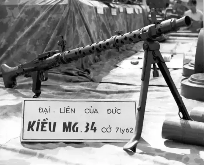 ive seen french military pages talk about the legion shooting 45k rounds from a MG42 at Dien Bien Phu but havnt seen any real evidence. Soviets then delivered a bunch of old german weapons. Lots of MG34s used in AA configs and last pic is them destroying old MG34s after the war