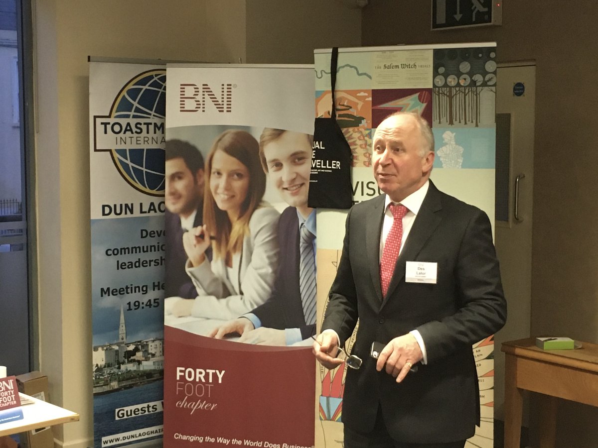 FortyFootBNI's tweet photo. Des Lalor from Lalor Estate Agents tells us why he is your expert when it comes to selling property.  If you have a house to sell give Des a bell.
#GiversGain #BNI https://t.co/lOj46mGG5H