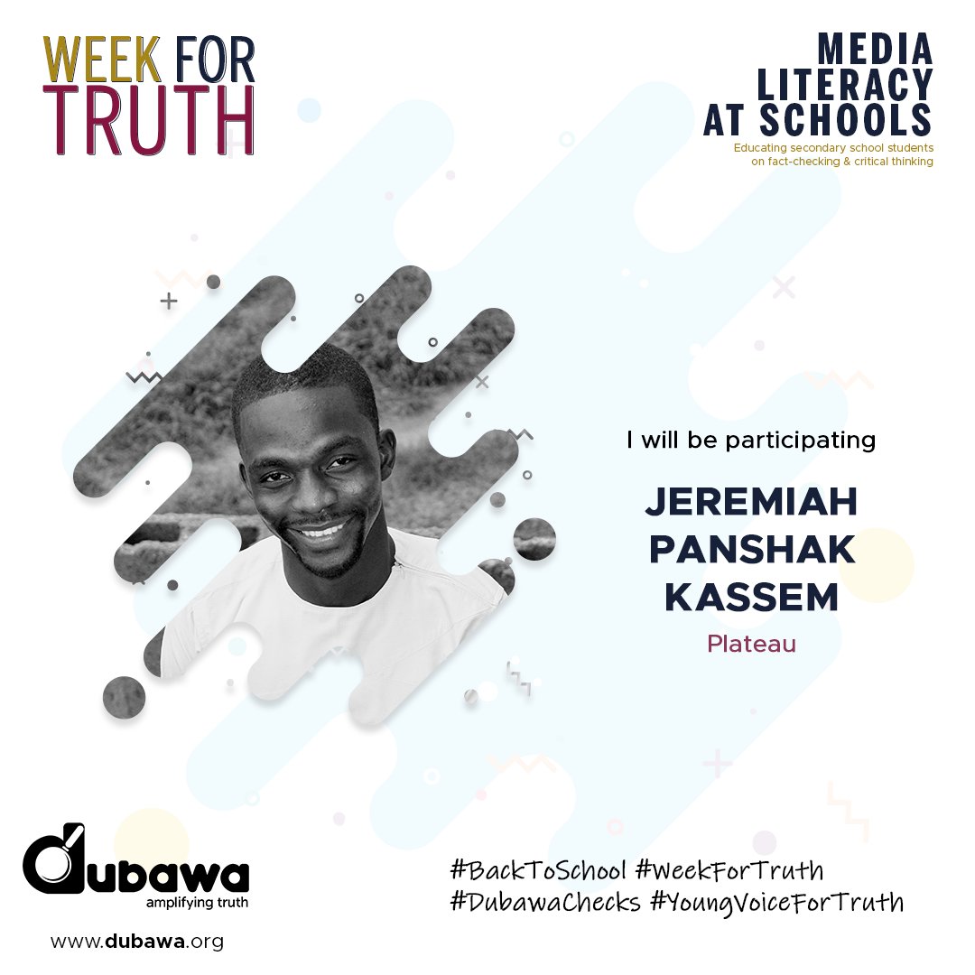I will be Supporting the the Week for Truth @dubawaNG School Orientation Program @dubawa #WeekForTruth #DubawaChecks #YoungVoiceForTruth