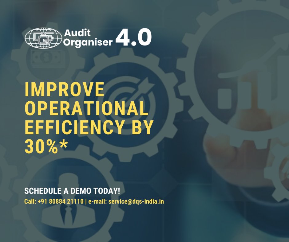 DqsNxt's tweet photo. DQS Audit Organiser 4.0 accelerates the #auditcycle - from audit planning and scheduling, through documenting the findings of audit, manage the Non-Conformances &amp; Opportunities For Improvements in a single platform
Free demo, Call: +91 80884 21110 | e-mail: Service@dqs-india.in https://t.co/UwEnLZujFv