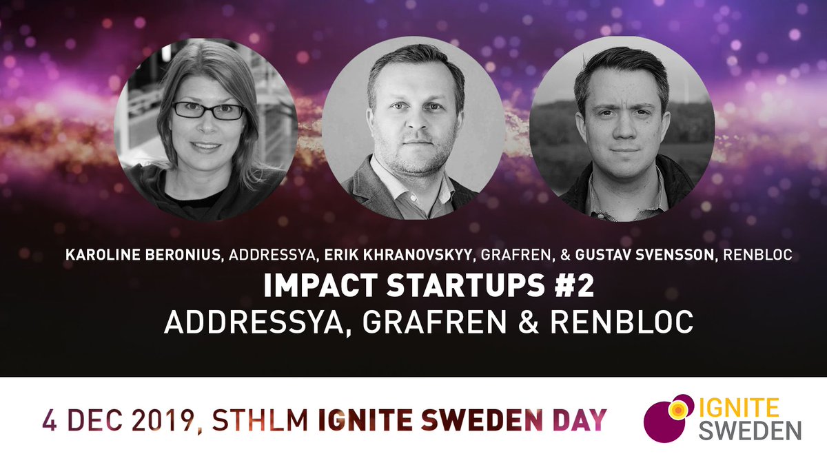 IgniteSweden's tweet photo. We invited 8 impact startups to tell us about their solutions targeting different @UN Sustainable Development Goals at #IgniteSwedenDay. These are @MyAddressya #Gleechi #Grafen @mimblyswe @parlametric @PlasticFri @renbloc & @Vknakonsulter.
Tickets 👉https://t.co/KaTbvTsd2n https://t.co/wSDwa0LZs8