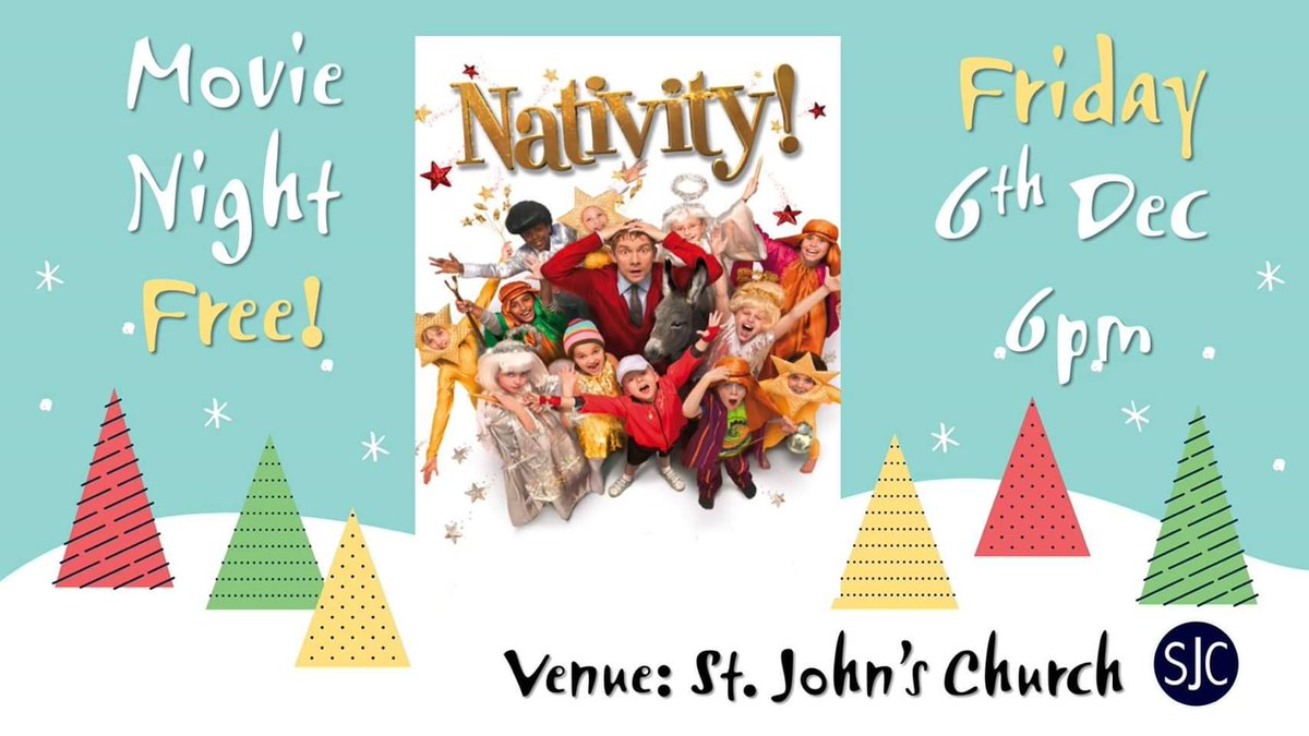 Come along to our Free Family Movie Night, bring your family and friends!  NATIVITY! 
ON THE  BIG SCREEN &amp; POPCORN! All free!
