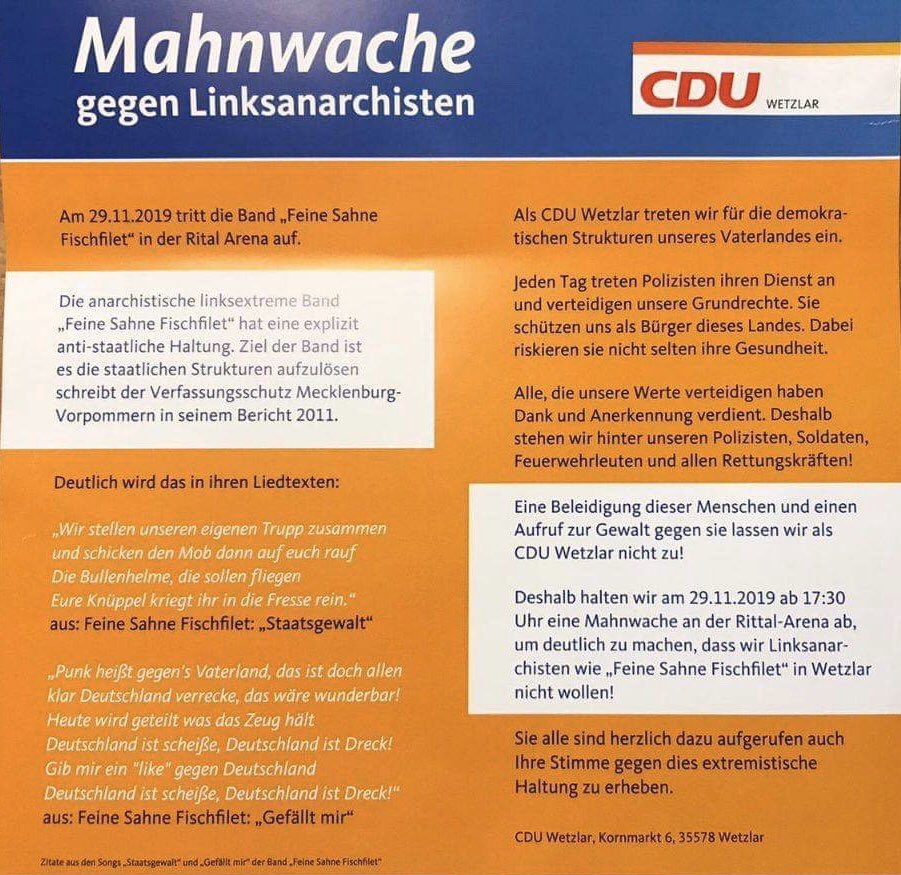 KatharinaKoenig's tweet image. Sagt mal @cdu_hessen, welchen Lack trinken eure Leute da in #Wetzlar?
Habr ihr- angesichts des Mordes an Walter Lübcke, des Mordes an Halit Yozgat, einem rechten Netzwerk in der hessischen Polizei...- nichts besseres zu tun, als die #AfD rechts zu überholen?#wirhabenimmernochuns