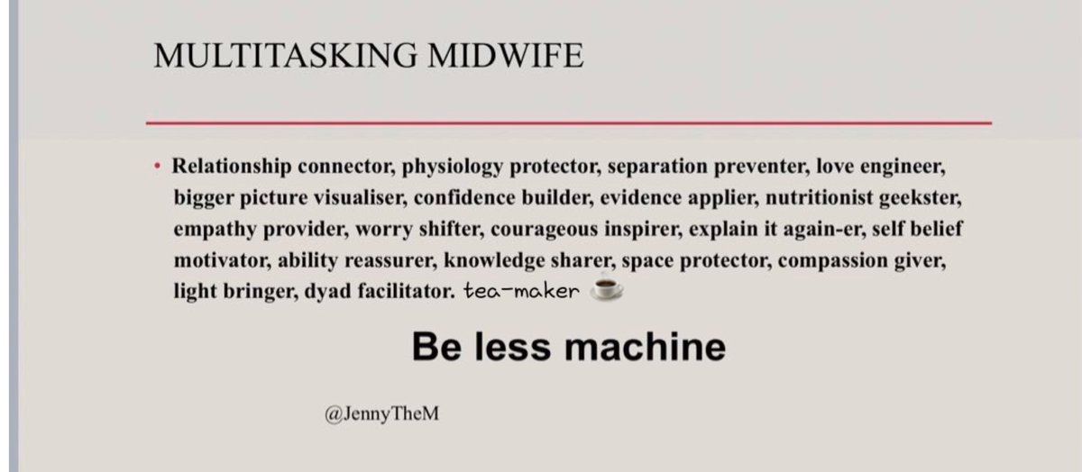 JennytheM's tweet photo. Tea maker added to my multi tasking midwife slide - as evidenced researched and brilliantly suggested by @Dianethemidwife ☕️ #CompassionateMW https://t.co/HdbRiB6itx