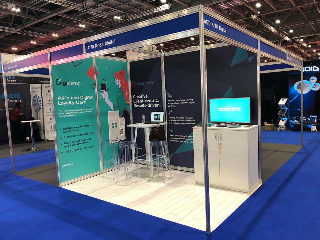 kri8it's tweet photo. Just a week ago we took London by storm with the launch of our new product, DigiStamp, at @RestTechLive. 

DigiStamp turns your loyalty card into a powerful loyalty program and marketing tool. Real world customers become digital assets. 💪

 #ThrowbackThursday #RBTL19 #FES19 https://t.co/PzDGSZfupt