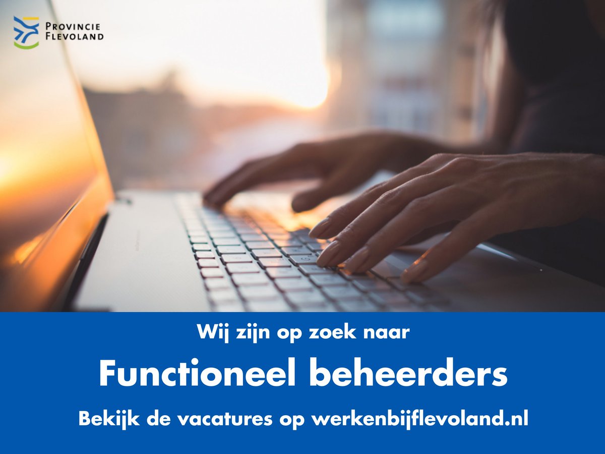 Provincie Flevoland is op zoek naar functioneel beheerders! We zoeken onder andere iemand die onze GEO-applicaties en onze infrastructurele applicaties gaat beheren. Kom jij ons versterken? Bekijk de #vacatures op: bit.ly/2T6Pnw2 #vacature #overheid #provincie #Flevoland