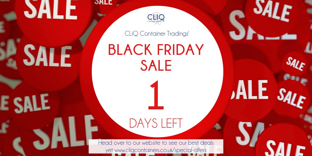 Tomorrow is the last day you can grab one of our amazing deals! Act fast and head over to our website now;
cliqcontainers.co.uk/special-offers…
-
#ThursdayThoughts #thursdayvibes #thursdaymood #BlackFriday #BlackFridaySale #Sales