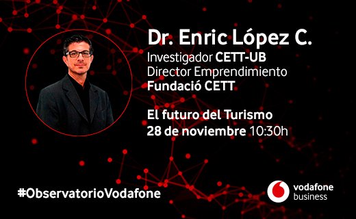 VodafoneEmpresa's tweet photo. @alvarocarrillo @ithotelero @GoogleCloud_ES @Vincci_Hoteles @vivecostadelsol @PalladiumHG @Otero1207 @Ilunionhotels @EnricLopezC @CETT_UB Bienvenido Enric a nuestra jornada del #ObservatorioVodafone sobre #ElFuturoDelTurismo

Estamos encantados de teneros hoy aquí en nuestro #VodafoneLab

🔴 #EnDirecto ▶️ https://t.co/WkncQK6ZIu https://t.co/wQRetnwiIa