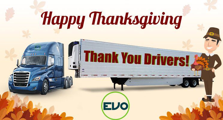 evotransinc's tweet photo. Happy Thanksgiving to all! 🦃 Here at EVO we are especially thankful for our team and their families. Thanks for all the great work you do! #ONEEVO
#Trucker #TruckerLife https://t.co/TASFJFZwex