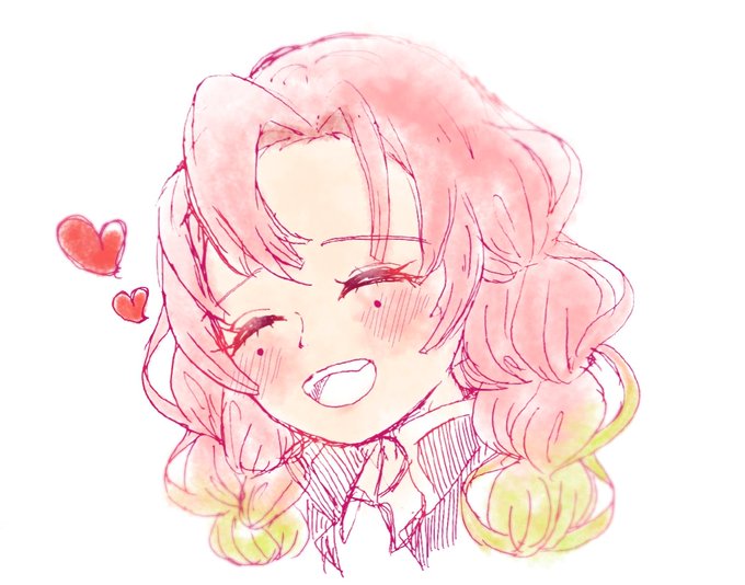 なぴさんがTwitterに投稿した甘露寺蜜璃(鬼滅の刃)のイラスト。