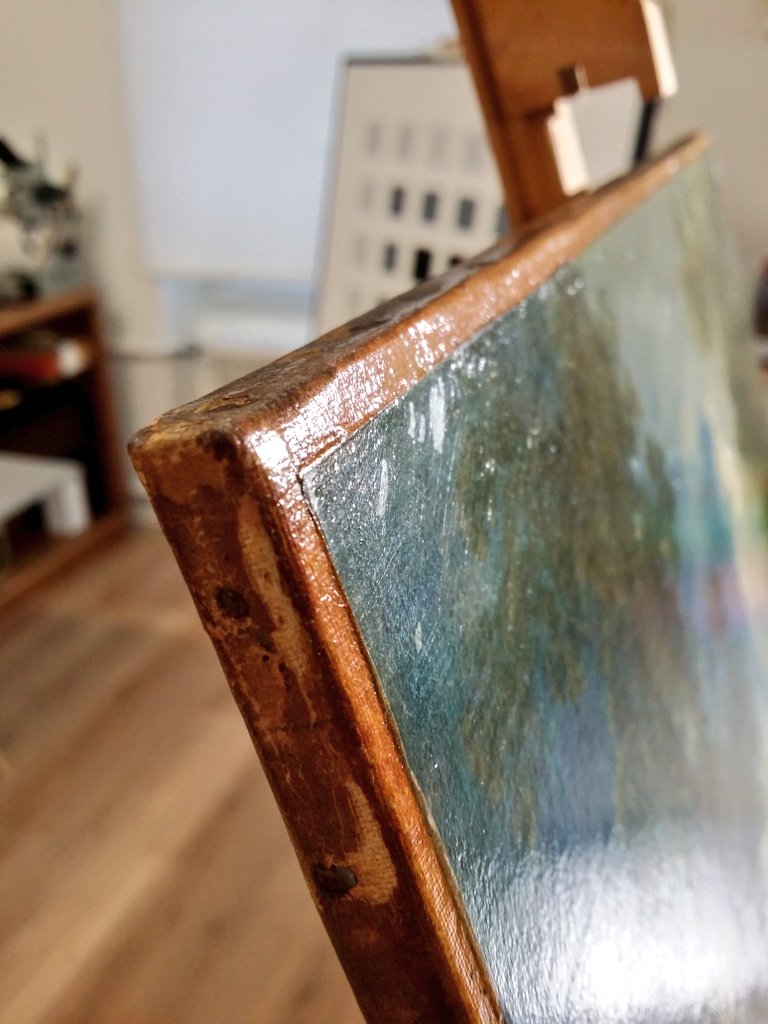 DrMartinPracher's tweet image. Oil color on paper laid down on canvas was a big thing in the 19th ct. #conservation #TechnicalArtHistory