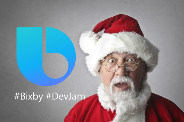 marktucker's tweet photo. Sorry Santa, don't need any toys from the North Pole this year. Thanks to the #Bixby #DevJam, our Christmas will be coming from Samsung. Not too late to submit a capsule or 2 or 4. #BixbyPremierDev @samsung_dev @rogerkibbe #VoiceFirst 
https://t.co/m7k3G7Vv5J https://t.co/jh43BGu7hf