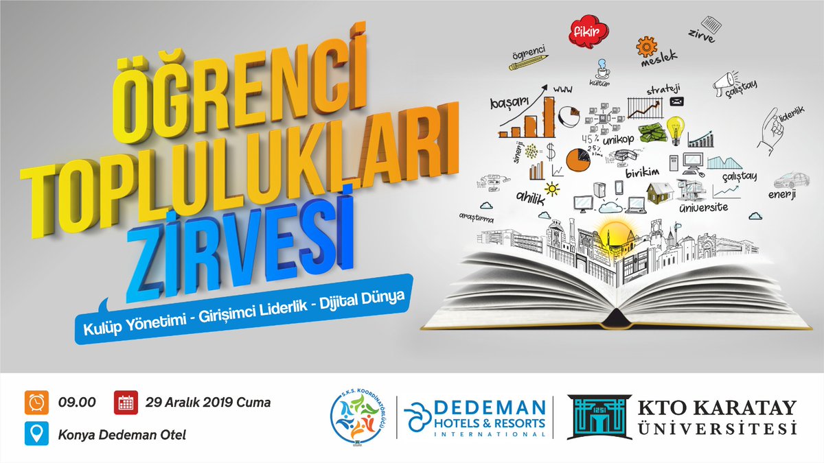 Öğrenci topluluklarımız &amp; spor takımlarımızla 2020 ve gelecek vizyonu için Zirvede buluşuyoruz.
Kulüp Yönetim Sistemleri - Girişimci Liderlik ve Dijital Dünyanın baş döndürücü hızını bu zirvede konuşacağız 〽
#ktokarataydaetkinlik