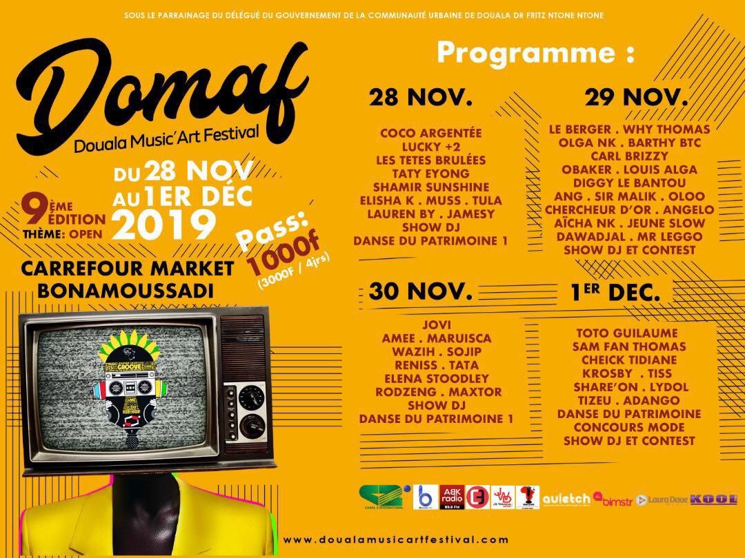 FranckShady's tweet image. Douala Music'Art Festival 🎙️🎤 c'est dès ce soir  à Bonamoussadi la mif 
Tous les meilleurs musiciens du Cameroun seront présents 👇🏿  #DOMAF