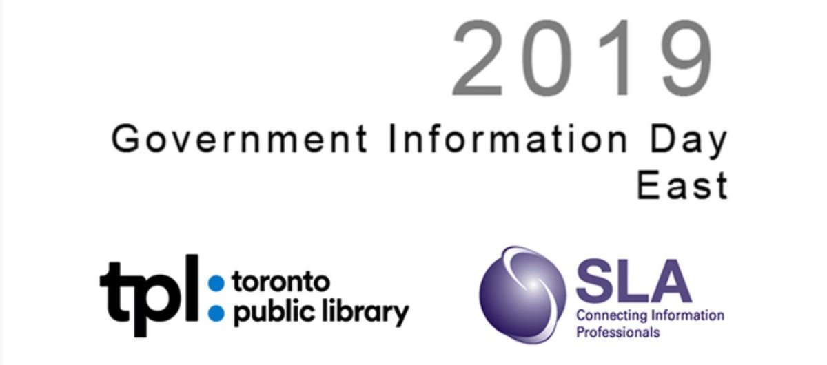 slatoronto's tweet photo. It's finally here! Thank you to everyone who is attending Government Information Day 2019, and to @torontolibrary for partnering with us. It's going to be a great day! https://t.co/pj4LNILHJ9