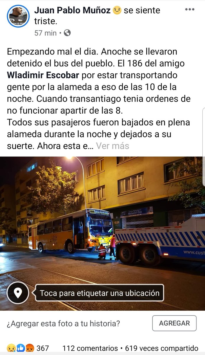 DeMunoz_Service's tweet photo. Se necesita gente ayudando a llevar gente hasta sus hogares por las noches
Santa rosa parad.40
VicMackena hasta pteAlto
Estas micros lo hacen cuando @Red_Movilidad @Transantiago ya no pueden ¿y te llevan preso?
#LeyAntiEncapuchados RT https://t.co/iTSwo7sVQN