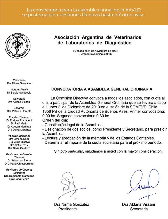 AAVLD - Asoc. Arg. de Vet. de Lab. de Diagnóstico tweet media