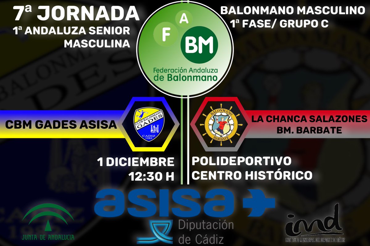 cbmgades's tweet photo. DOMINGO 01/12/2019.

JUVENIL: 10:30h, @bmsanfernando 
SENIOR: 12:30h, @balonmanobbt https://t.co/EaWmS3L5QX